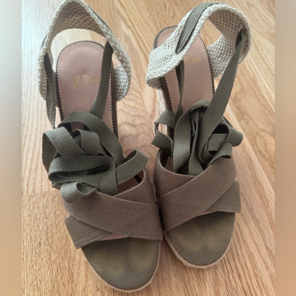 J. Crew Lace Up Espadrille Wedges